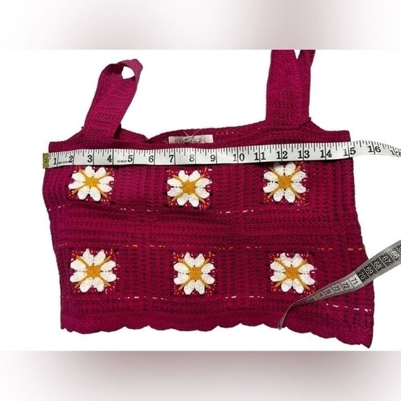 Rebellion pink floral crochet tank and skirt set small nwt - Picture 5 of 10